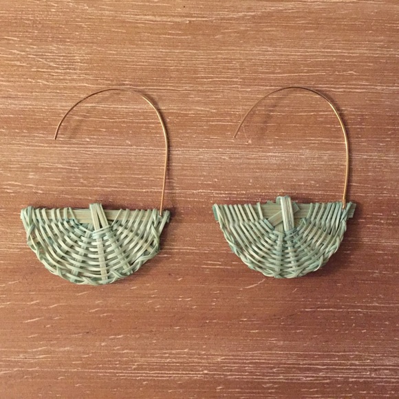Anthropologie Jewelry - Anthropologie. Aqua Wicker Earrings. NWOT.